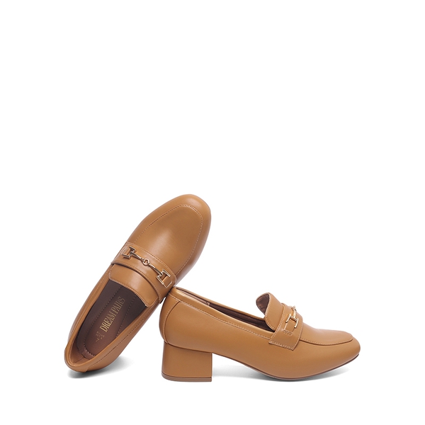 Horse Bit Detail Chunky Loafers - TAN - 2