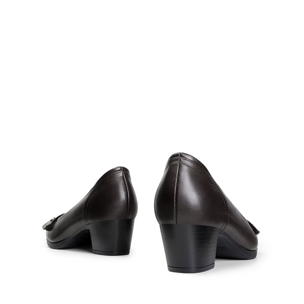 Comfortable Arch Support Slip On Pumps - BROWN - 3