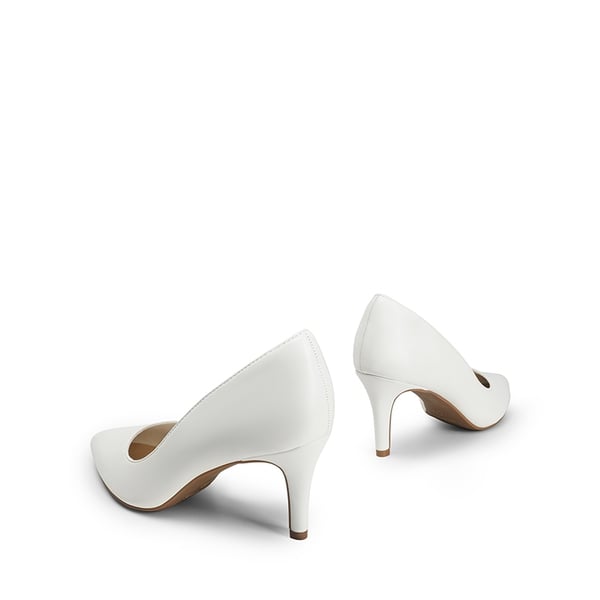 Pointed Toe Stiletto D'Orsay Pumps - WHITE-PU - 3