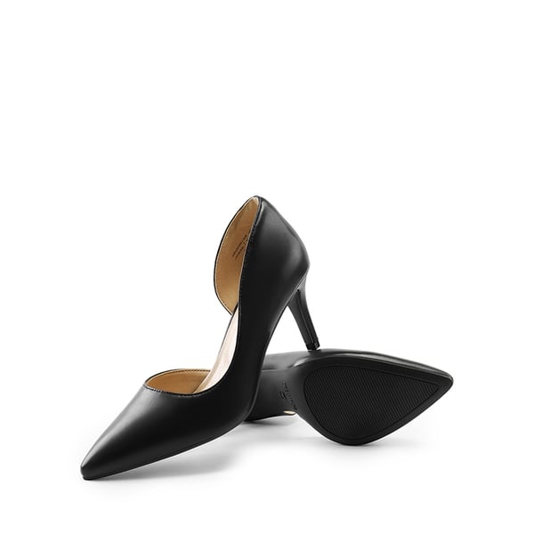 Pointed Toe Stiletto D'Orsay Pumps - BLACK-PU - 4