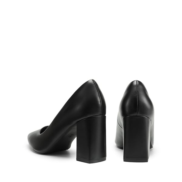 Pointed Closed-Toe Block Heel Pumps - BLACK - 3