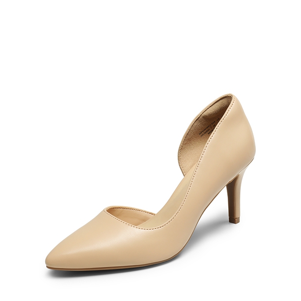 Pointed Toe Stiletto D'Orsay Pumps - NUDE-PU -  0