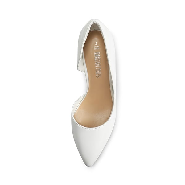 Pointed Toe Stiletto D'Orsay Pumps - WHITE-PU - 2