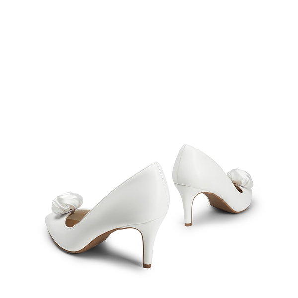 Pointed Toe Stiletto D'Orsay Pumps - WHITE-FLORAL - 3