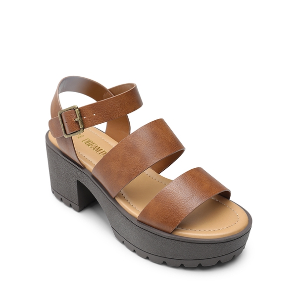 Platform Chunky Fisherman Sandals - BROWN - 6