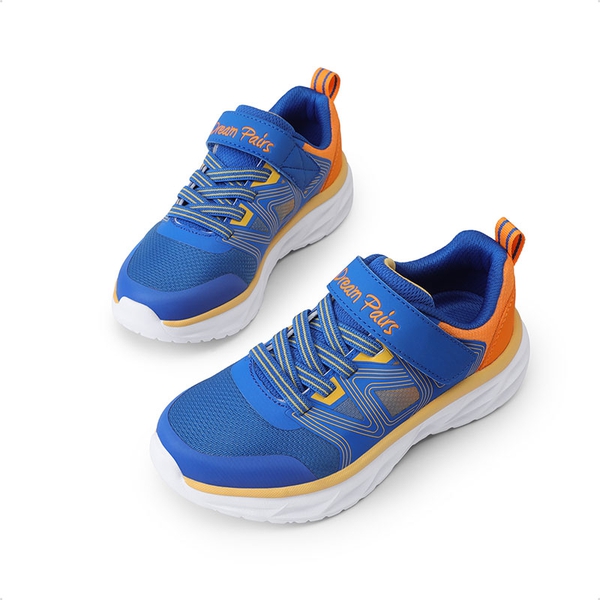 [HappyFeet Heroes] Boys & Girls Lightweight Non-Slip Sneakers - ROYAL BLUE/ORANGE - 3