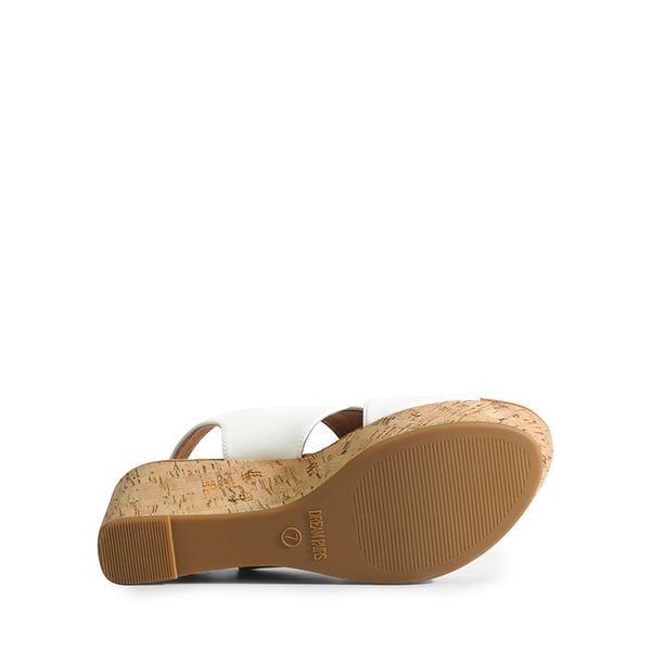 Casual Platform Criss-Cross Wedge Sandals - WHITE-PU - 4