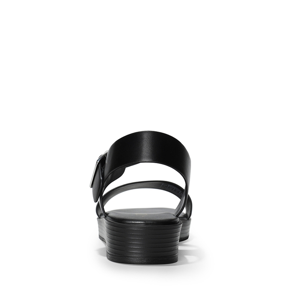 Single Strap Flatform Sandals  - BLACK - 4