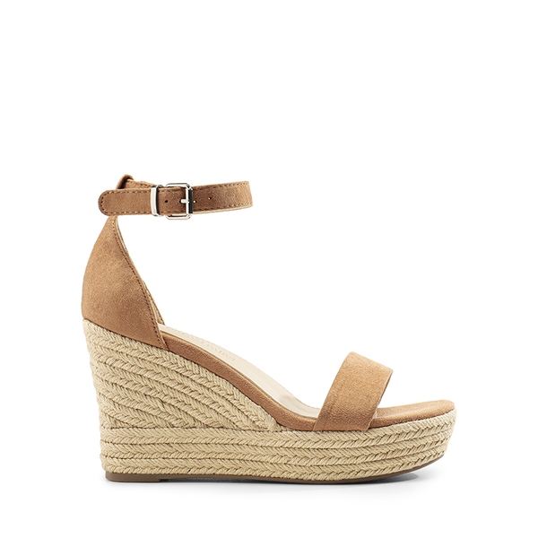 Platform One Strap Espadrille Wedge Sandals - KHAKI - 3