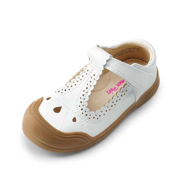 Girls' Mary Jane T-Strap School Flats - WHITE -  0