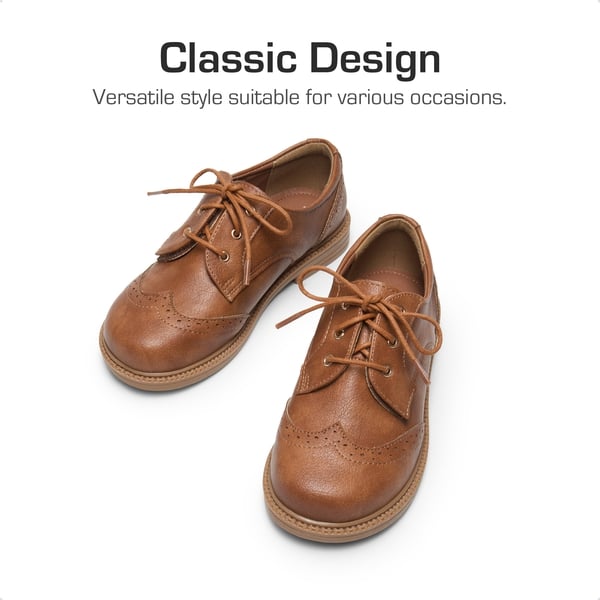 kids brown dress shoes Zeebra Kids Hard Sole Classic Leather Lace Ups