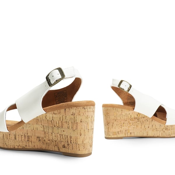 Casual Platform Criss-Cross Wedge Sandals - WHITE-PU - 6