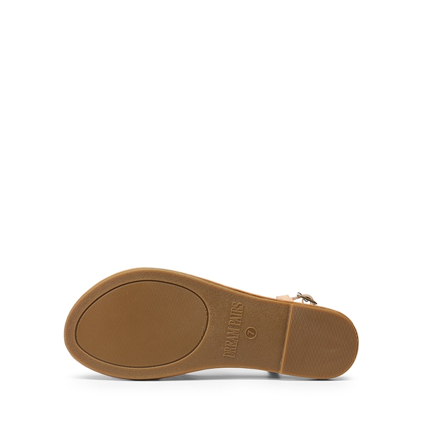 Strappy Thong Flat Sandals - NUDE - 3