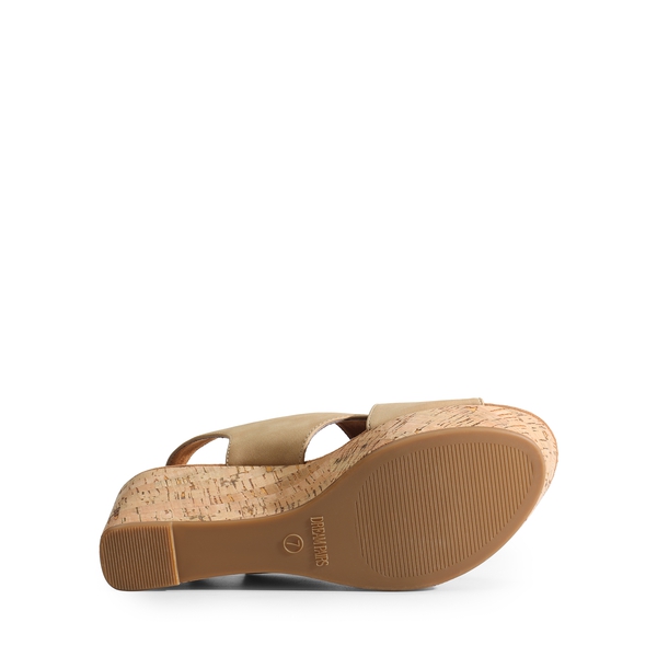Casual Platform Criss-Cross Wedge Sandals - KHAKI-NUBUCK - 4