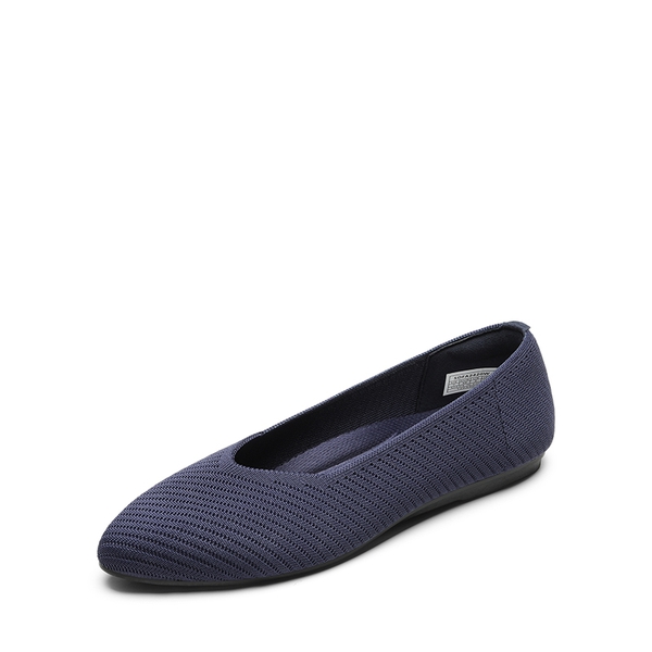 Almond Toe Arch Support Flats - NAVY -  0
