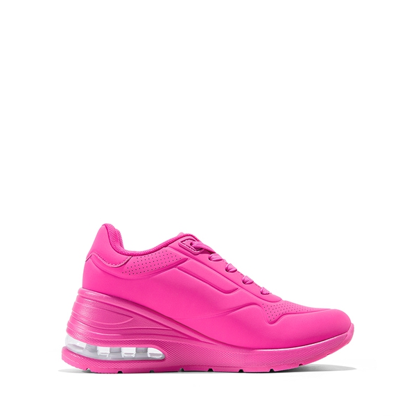 MAX Lace Up Air Cushion Platform Fashion Sneakers - HOT PINK - 1