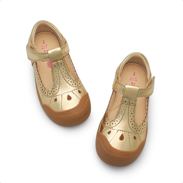 Girls' Mary Jane T-Strap School Flats - GOLD - 3