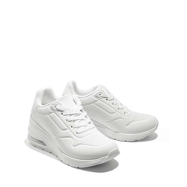 MAX Lace Up Air Cushion Platform Fashion Sneakers - WHITE - 4