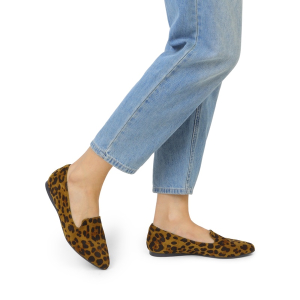 Comfortable Pointed Toe Slip On Loafers - LEOPARD-SUEDE - 6