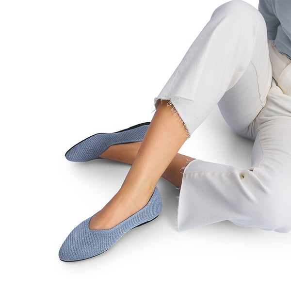 Almond Toe Arch Support Flats - DENIM BLUE - 2