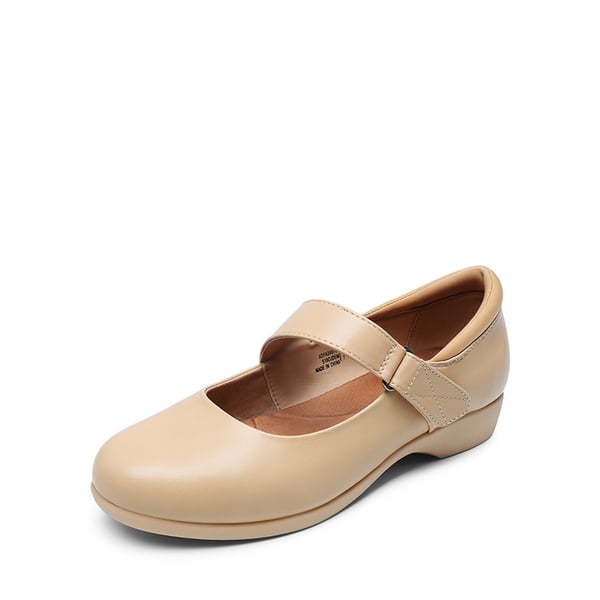 Mary Jane Non-Slip Comfortable Flats - NUDE -  0