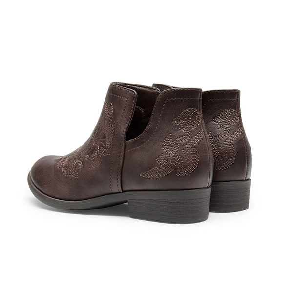 Kids Embroidery Cowgirl Boots - CAMEL - 2