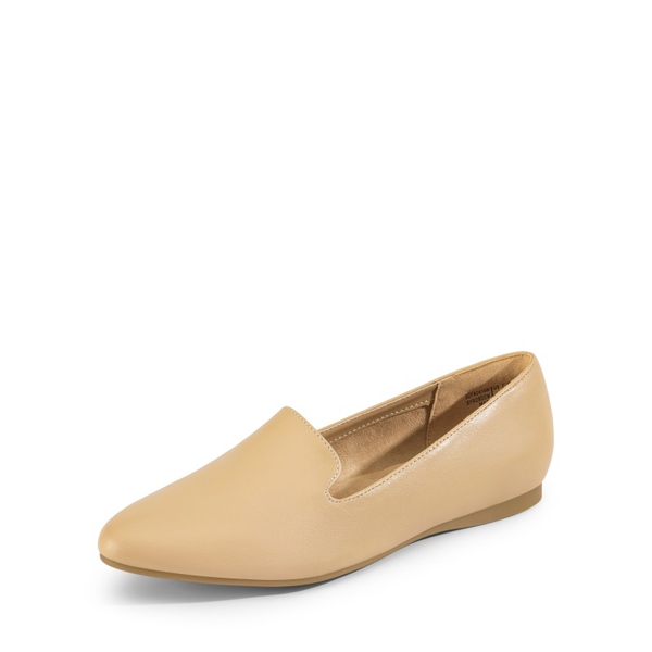 Comfortable Pointed Toe Slip On Loafers - NUDE-PU -  0