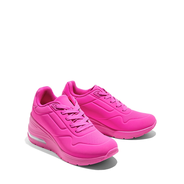 MAX Lace Up Air Cushion Platform Fashion Sneakers - HOT PINK - 4