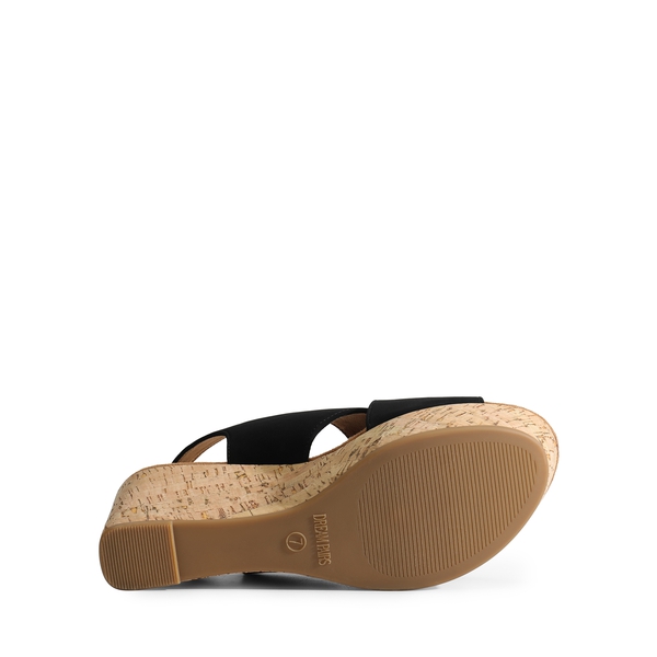 Casual Platform Criss-Cross Wedge Sandals - BLACK-NUBUCK - 4