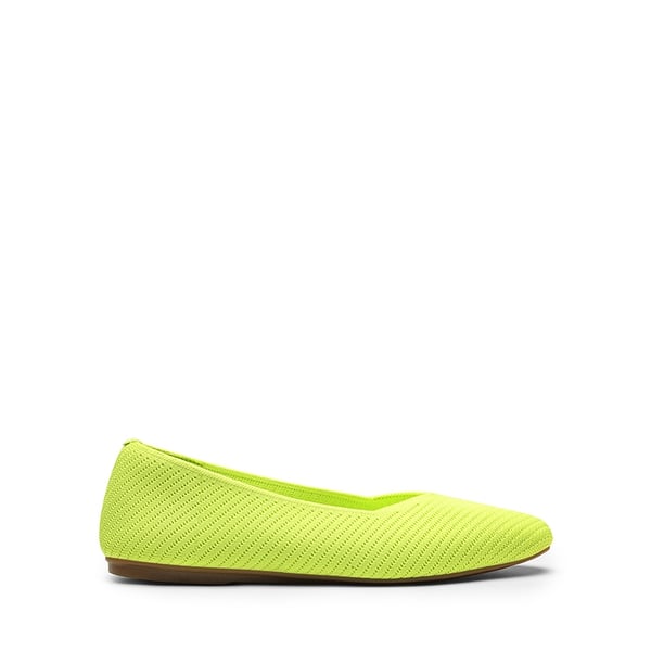 Almond Toe Arch Support Flats - LEMON GREEN - 3