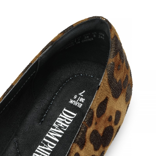 Comfortable Pointed Toe Slip On Loafers - LEOPARD-SUEDE - 4