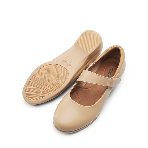 Mary Jane Non-Slip Comfortable Flats - NUDE - 2