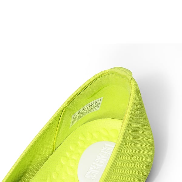 Almond Toe Arch Support Flats - LEMON GREEN - 4