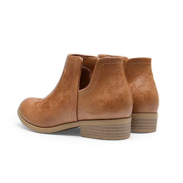 Kids Embroidery Cowgirl Boots - BROWN - 2