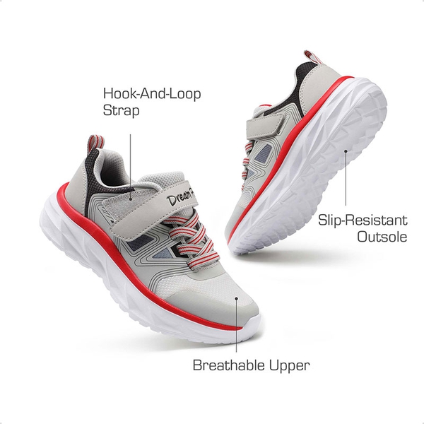 [HappyFeet Heroes] Boys & Girls Lightweight Non-Slip Sneakers - GREY - 2