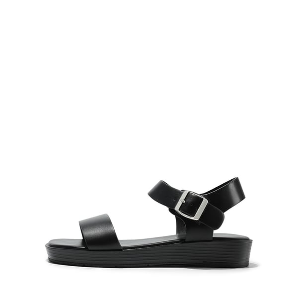 Single Strap Flatform Sandals  - BLACK - 3