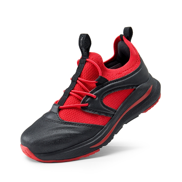 [DuraPlay Sheild Runner] Kids Lightweight Slip on Sneakers - RED/BLACK -  0