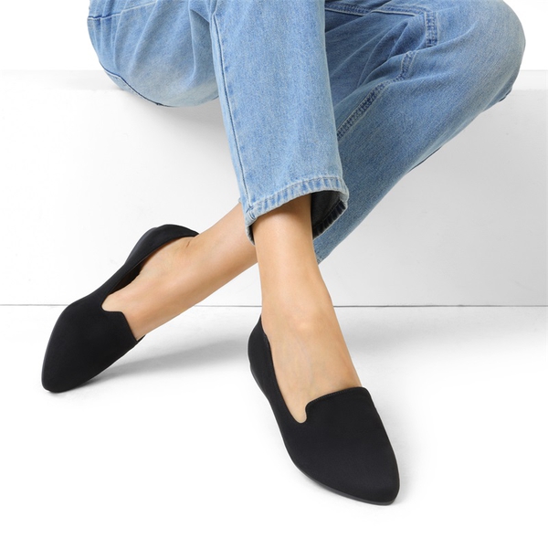 Comfortable Pointed Toe Slip On Loafers - BLACK-SUEDE - 5