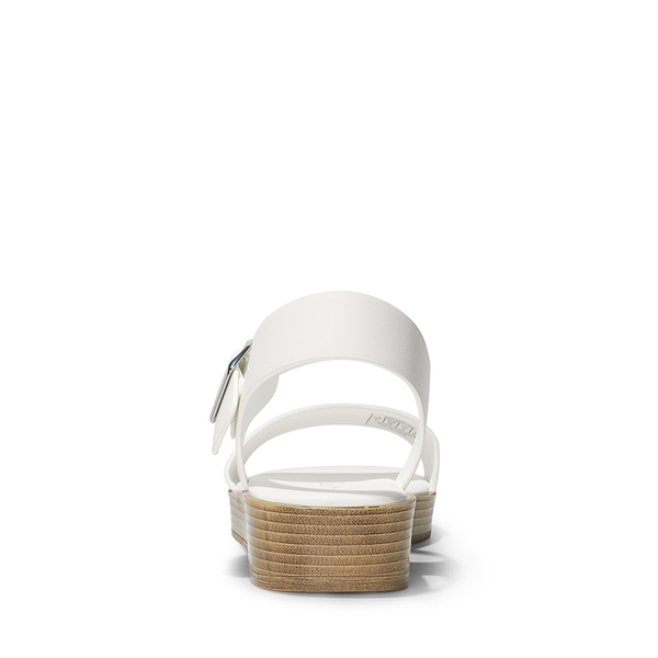 Single Strap Flatform Sandals  - WHITE - 4