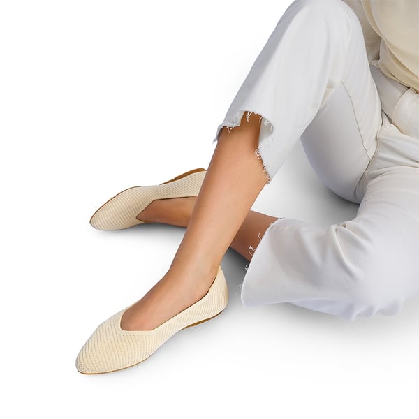 Almond Toe Arch Support Flats - APRICOT - 2