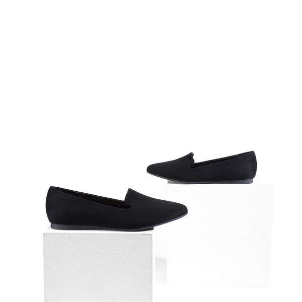 Comfortable Pointed Toe Slip On Loafers - BLACK-SUEDE - 2