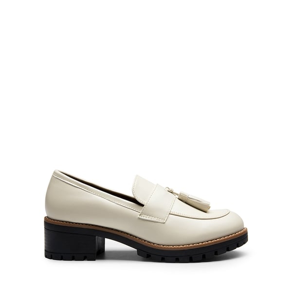 Tassels Chunky Penny Loafers - BEIGE-PU - 1