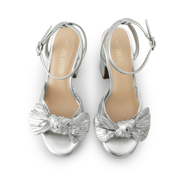 Bow Knot Platform Sandals - SILVER - 2