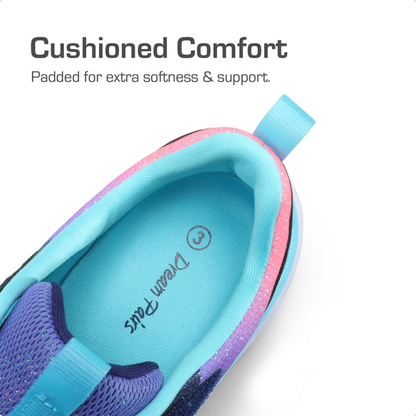 [Sparkle ColorBurst] Holographic Detail Running Shoes - PURPLE/RAINBOW - 4