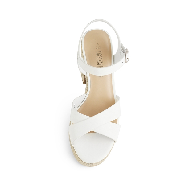Espadrille Platform Chunky Heel Sandals - WHITE-PU - 2