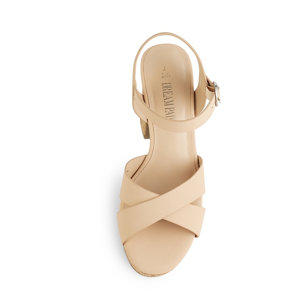 Espadrille Platform Chunky Heel Sandals - NUDE-NUBUCK - 2
