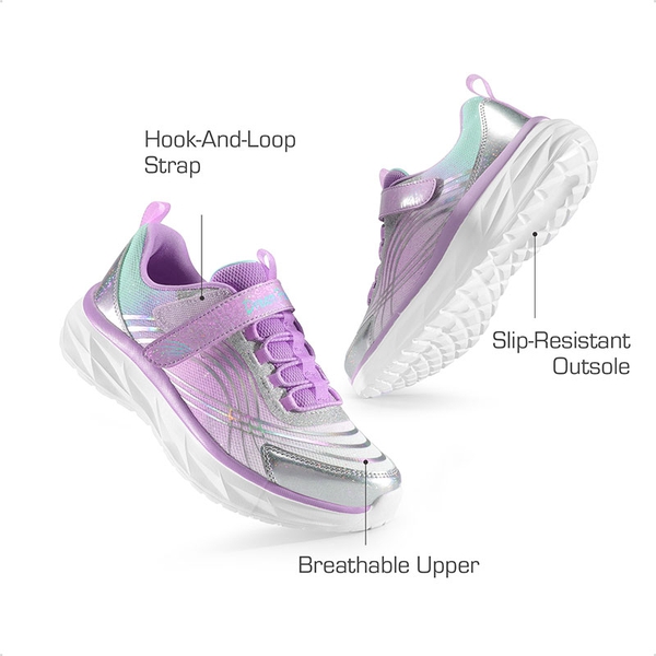 [Sparkle ColorBurst] Holographic Detail Running Shoes - PURPLE/SILVER/BLUE - 2