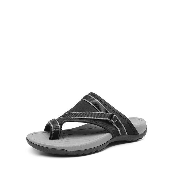 Beach Thong Slide Sandals - BLACK -  0