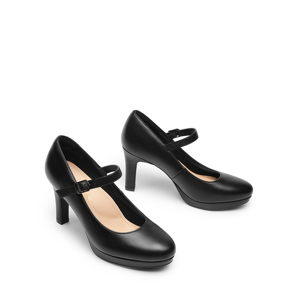 Mary Jane Platform Pumps - BLACK - 6