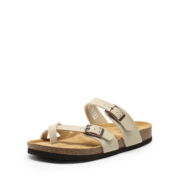 Cork Footbed Thong Slide Sandals  - NATURAL -  0